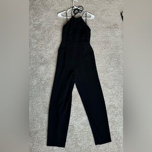 Women’s black backless halter paint suit